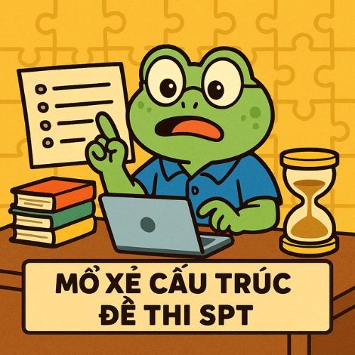 Ếch Nhồi Kiến Thức mổ xẻ cấu trúc đề thi SPT – Xây dựng Lộ trình Ôn tập Hiệu quả